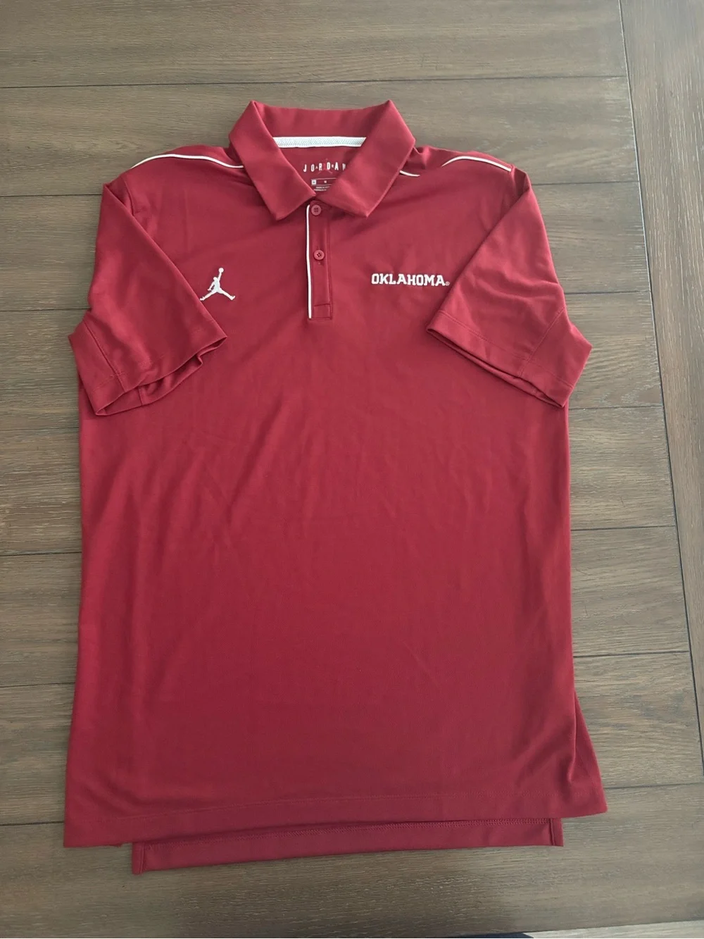 Jordan Embroidered Oklahoma‎ Sooners Men's Maroon Polo Size M Gently Worn